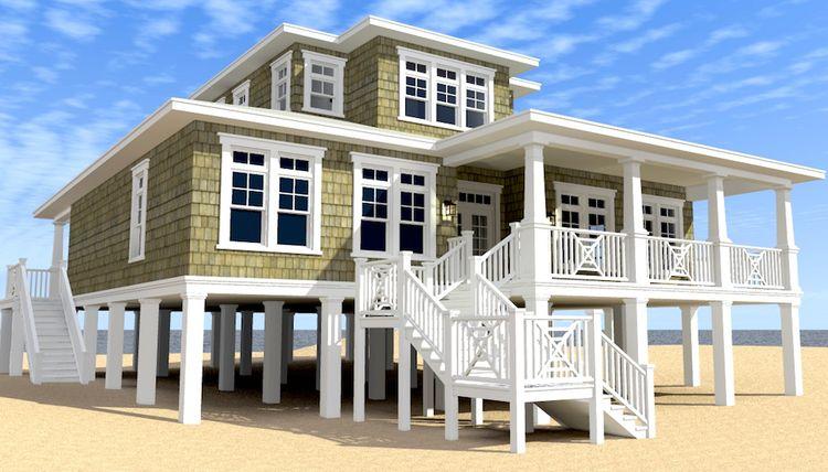Beach House Plans Coastal Home, Narrow Beach House Plans On Pilings